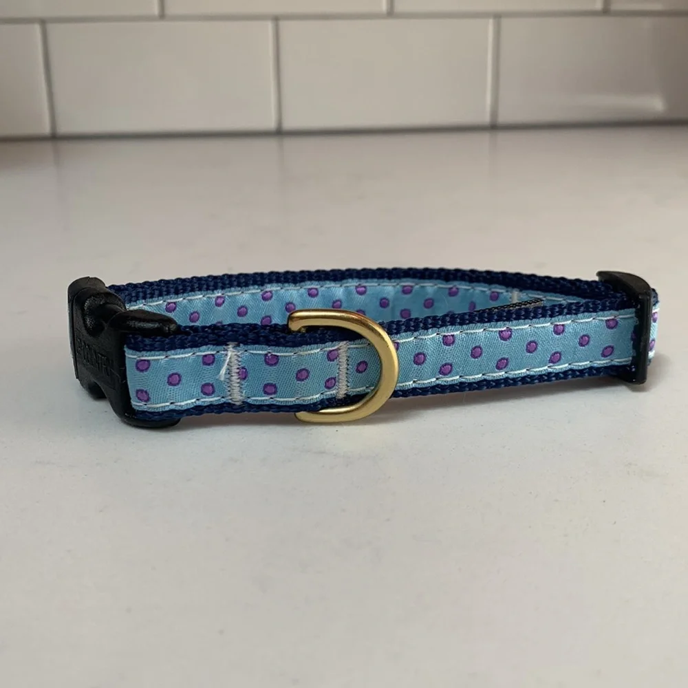 Up Country Blue and Purple Dot Dog Collar - New!
